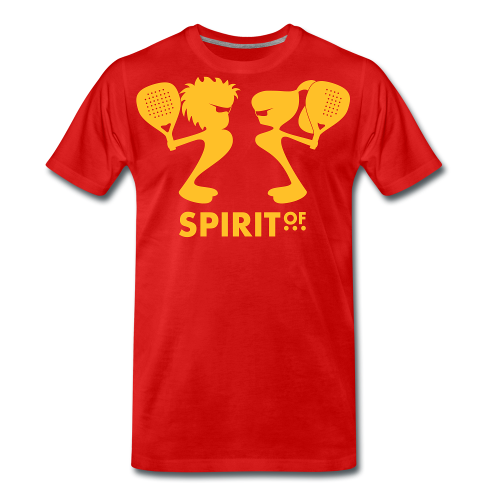 Camiseta Premium 150 Roja (Hombre) - Spiritof Pádel YellowGold Shapes - red