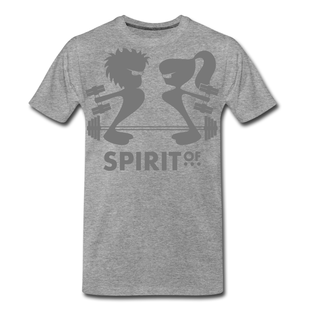 Camiseta Premium 150 Gris (Hombre) - Spiritof Gym Grey Shapes - heather grey