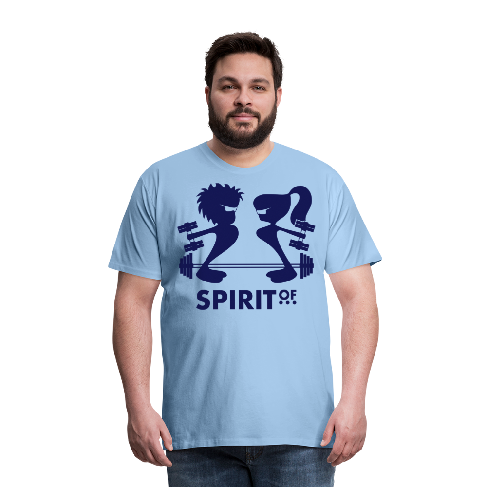 Camiseta Premium 150 Azul Cielo (Hombre) - Spiritof Gym Navy Shapes - sky
