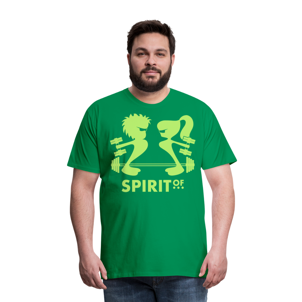 Camiseta Premium 150 Verde (Hombre) - Spiritof Gym BrightGreen Shapes - kelly green
