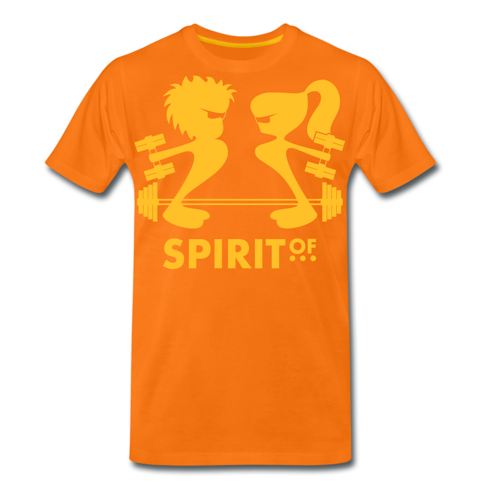 Camiseta Premium 150 Naranja (Hombre) - Spiritof Gym YellowGold Shapes - orange