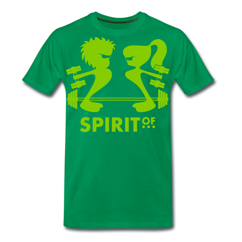 Camiseta Premium 150 Verde (Hombre) - Spiritof Gym AppleGreen Shapes - kelly green