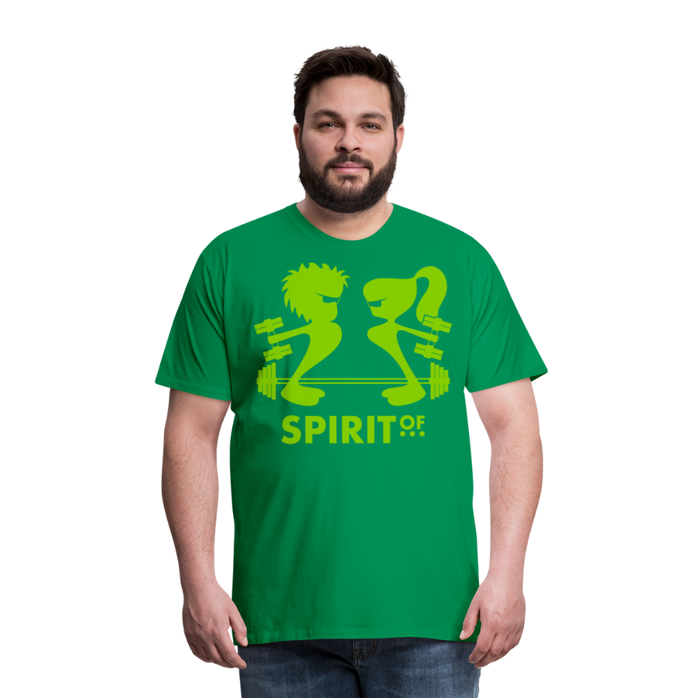 Camiseta Premium 150 Verde (Hombre) - Spiritof Gym AppleGreen Shapes - kelly green