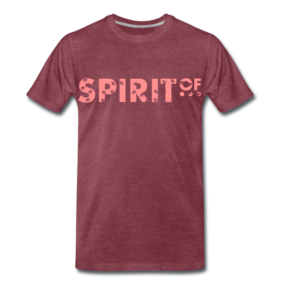 Camiseta Premium 150 Rojo Burdeos Salpicado (Hombre) - Spiritof Animal Pink Shapes - heather burgundy