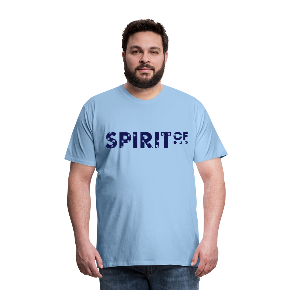 Camiseta Premium 150 Azul Cielo (Hombre) - Spiritof Animal Navy (FootPrints) - sky