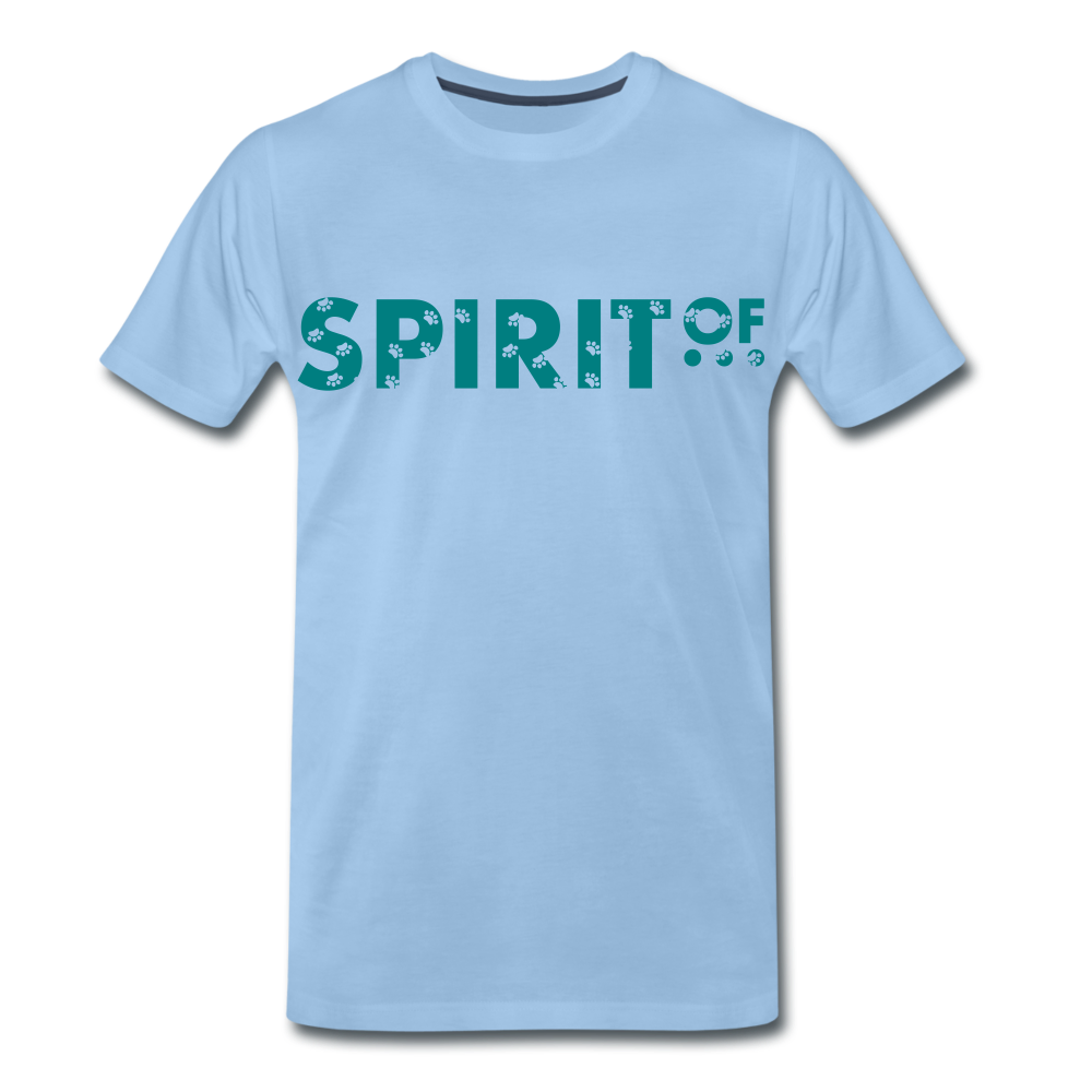 Camiseta Premium 150 Azul Cielo (Hombre) - Spiritof Animal EmeraldGreen (FootPrints) - sky