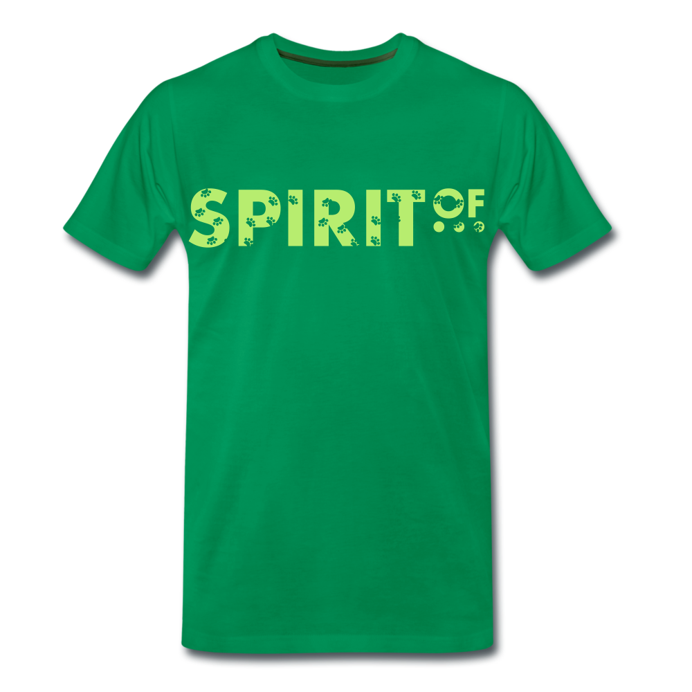 Camiseta Premium 150 Verde (Hombre) - Spiritof Animal BrightGreen (FootPrints) - kelly green