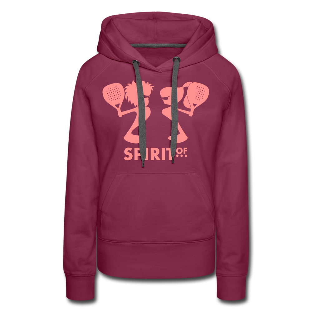 Sudadera Rojo Burdeos con capucha (Mujer) - Spiritof Pádel Pink Shapes - bordeaux
