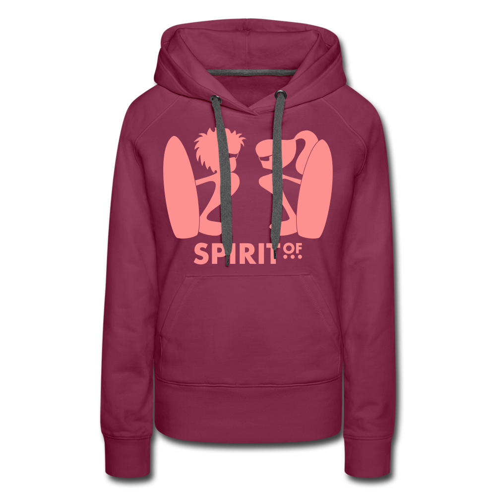 Sudadera Rojo Burdeos con capucha (Mujer) - Spiritof Surf Pink Shapes - bordeaux