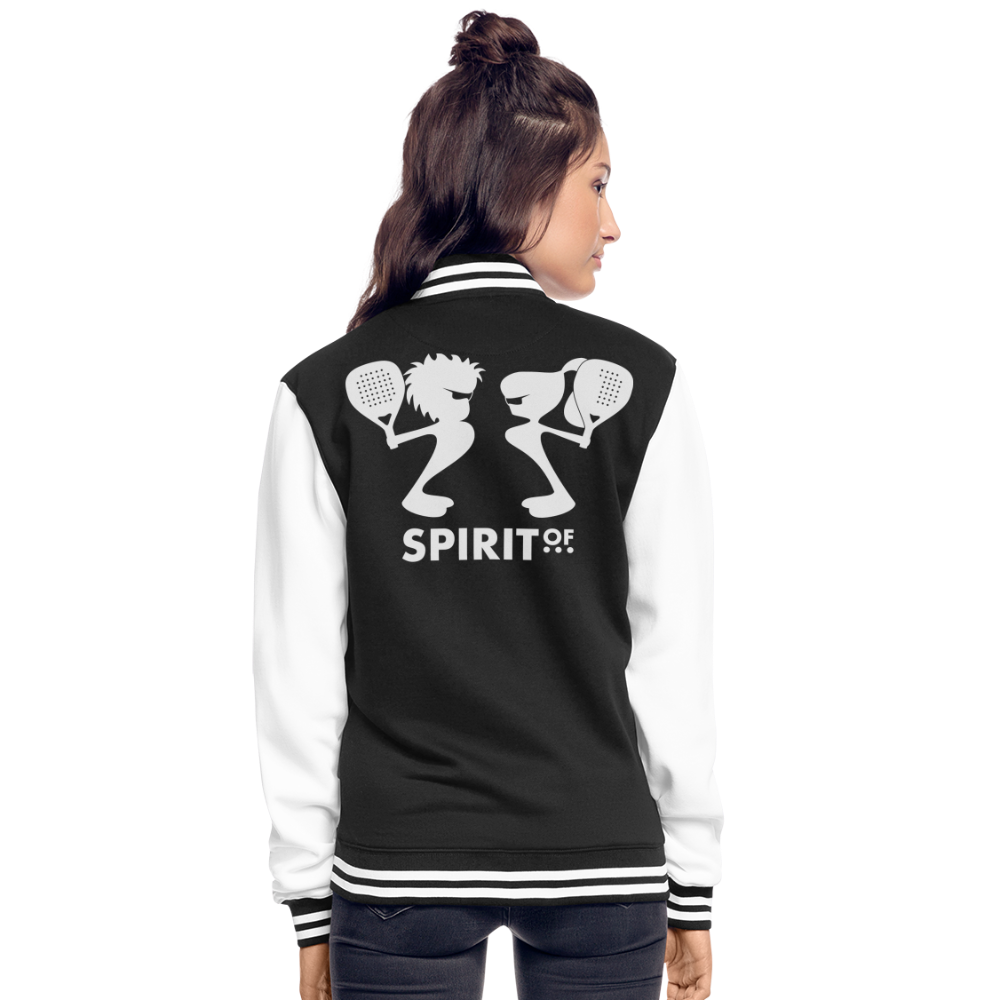 Cazadora Universitaria Azul Marino y Blanca (Unisex) - Spiritof Pádel White Shapes&Palas - black/white