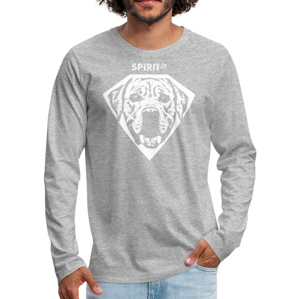 Men's Premium Longsleeve Shirt - gris jaspeado