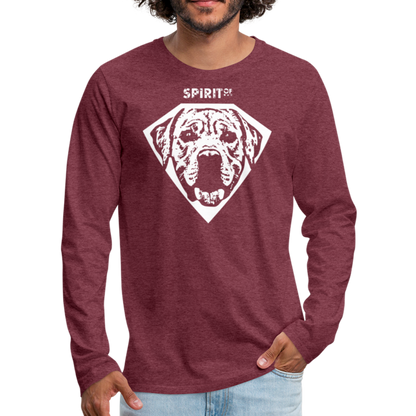 Men's Premium Longsleeve Shirt - rojo bordeaux salpicado