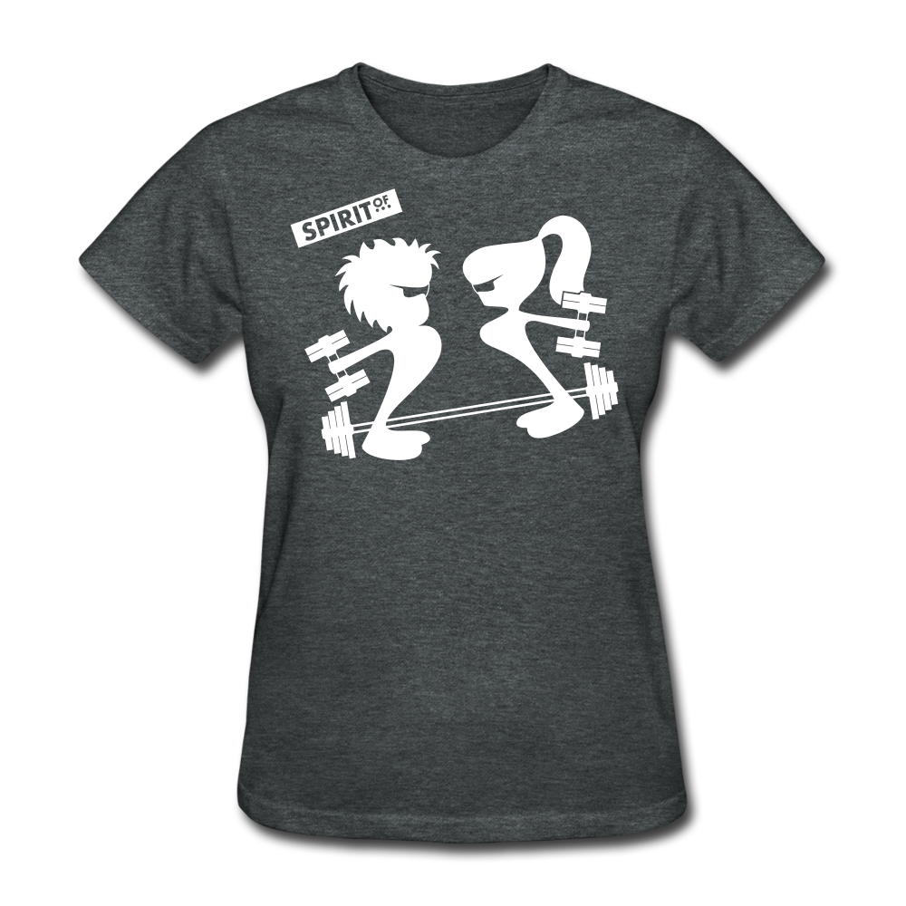 Camiseta Básica 180 (Mujer) - Spiritof TBox & Gym S White - gris oscuro jaspeado