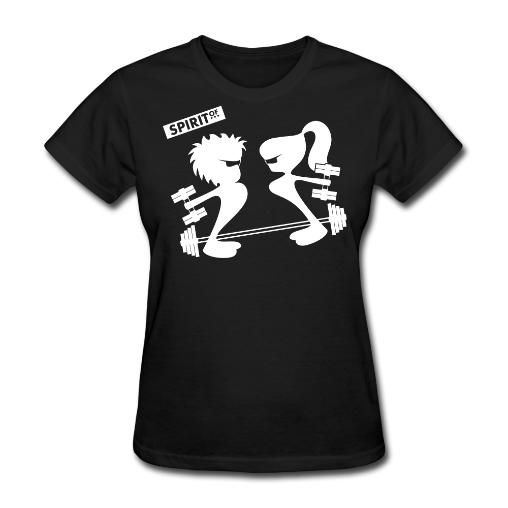Camiseta Básica 180 (Mujer) - Spiritof TBox & Gym S White - negro