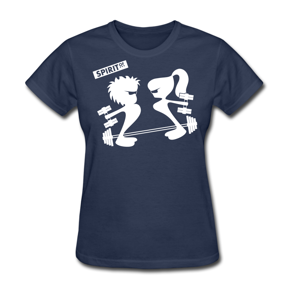 Camiseta Básica 180 (Mujer) - Spiritof TBox & Gym S White - azul marino