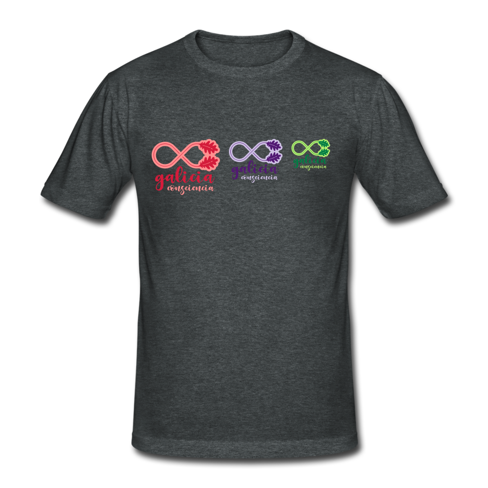 Camiseta Básica 180 (Hombre) - Consciencia Galicia Tricolor - dark heather grey