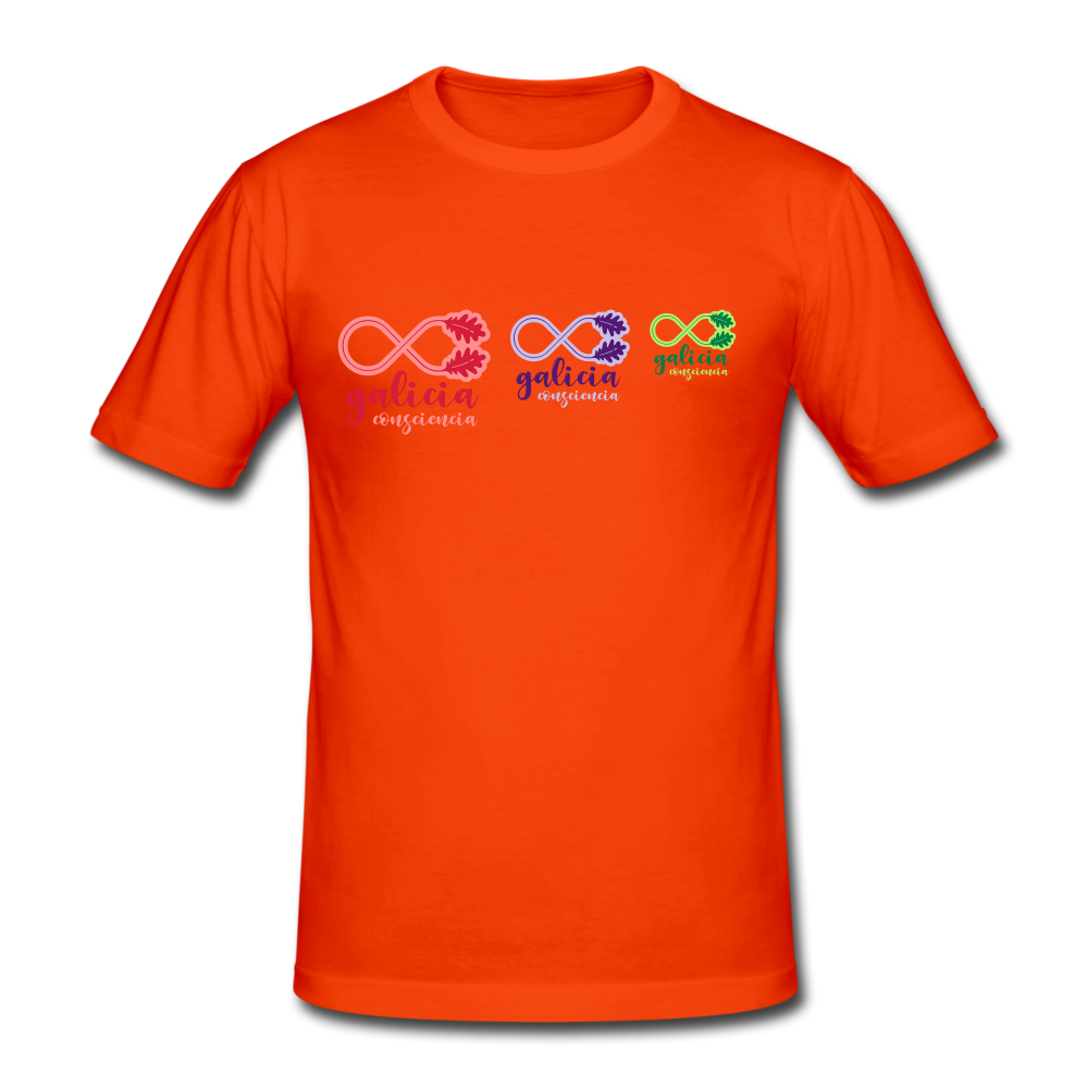 Camiseta Básica 180 (Hombre) - Consciencia Galicia Tricolor - orange