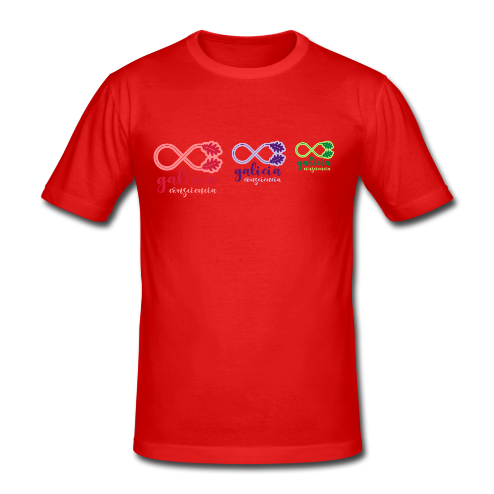 Camiseta Básica 180 (Hombre) - Consciencia Galicia Tricolor - red
