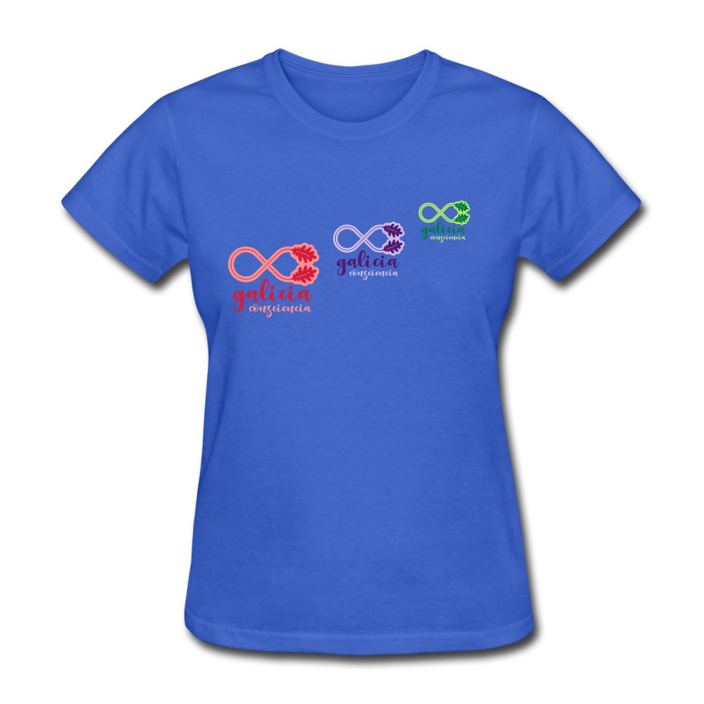Camiseta Básica 180 (Mujer) - Consciencia Galicia Tricolor Diagonal - royal blue
