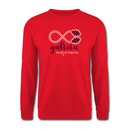 Sudadera (Unisex) - Conciencia Galicia Burgundy&Pink - red
