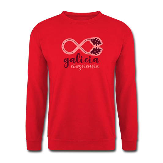 Sudadera (Unisex) - Conciencia Galicia Burgundy&Pink - red