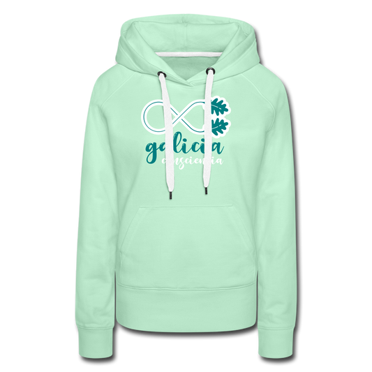 Sudadera Menta Claro con capucha (Mujer) - Consciencia Galicia EmeraldGreen&White - light mint