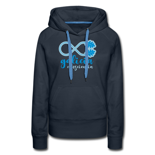 Sudadera Azul Marino con capucha (Mujer) - Consciencia Galicia LightBlue&SkyBlue - navy