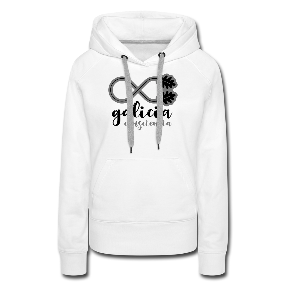 Sudadera Blanca con capucha (Mujer) - Consciencia Galicia Black&Grey - white