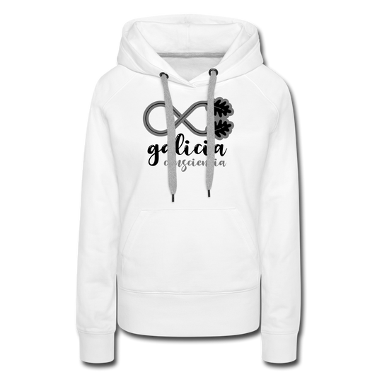 Sudadera Blanca con capucha (Mujer) - Consciencia Galicia Black&Grey - white