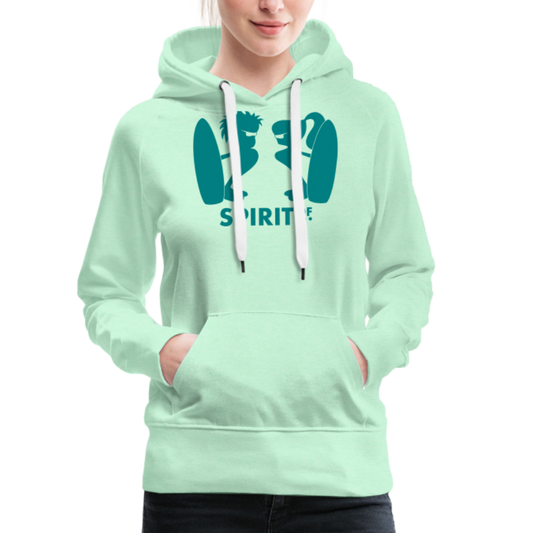 Sudadera Verde Menta Claro con capucha (Mujer) - Spiritof Surf GreenEmerald Shapes - light mint