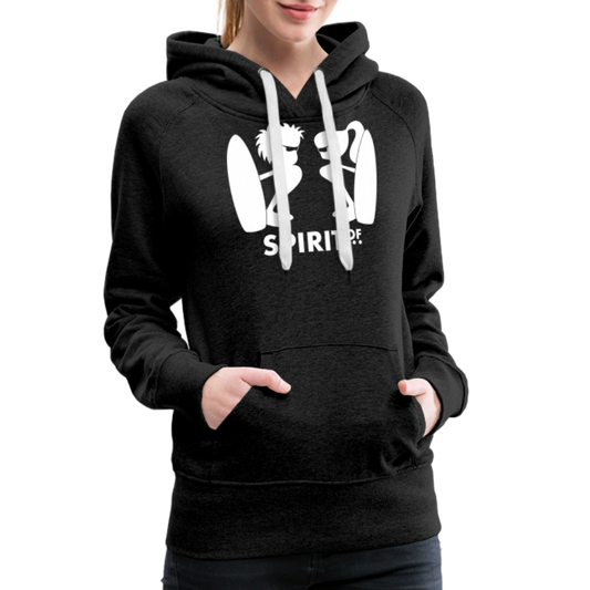 Sudadera Antracita con capucha (Mujer) - Spiritof Surf White Shapes - charcoal grey