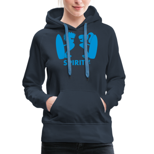 Sudadera Azul Marino con capucha (Mujer) - Spiritof Surf LightBlue Shapes - navy