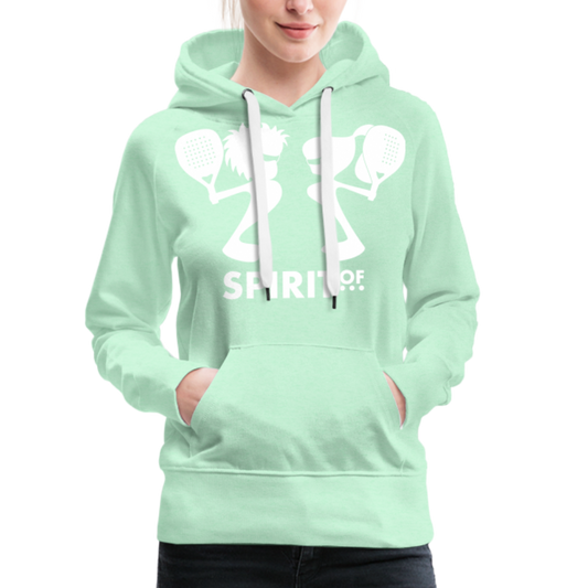 Sudadera Verde Menta Claro con capucha (Mujer) - Spiritof Surf White Shapes - light mint