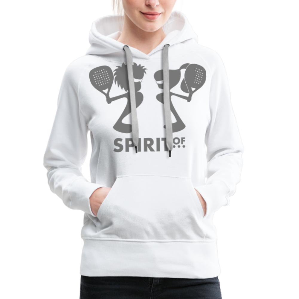 Sudadera Blanca con capucha (Mujer) - Spiritof Pádel Grey Shapes - white