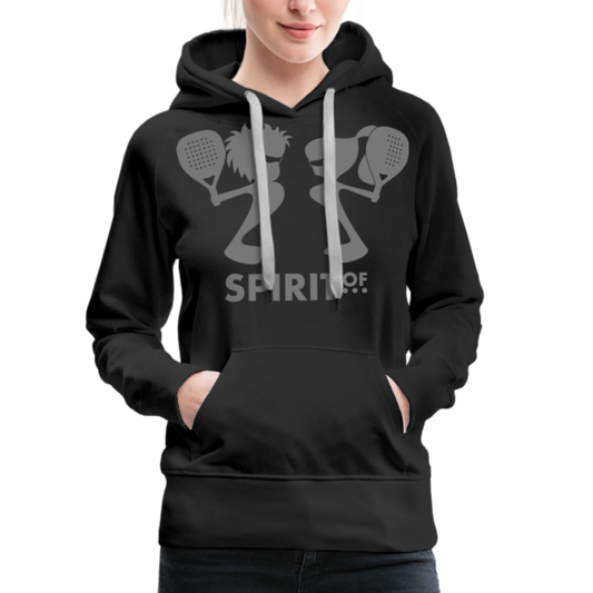 Sudadera Negra con capucha (Mujer) - Spiritof Pádel Grey Shapes - black