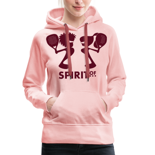 Sudadera Rosa Cristal con capucha (Mujer) - Spiritof Pádel Burgundy Red Shapes - crystal pink