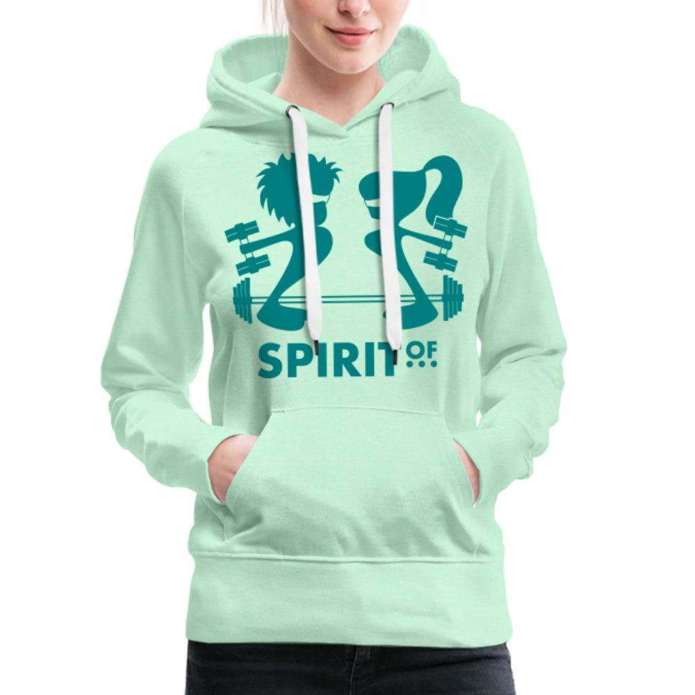 Sudadera Verde Menta Claro con capucha (Mujer) - Spiritof Gym EmeraldGreen Shapes - light mint