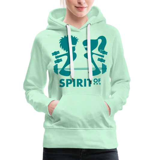 Sudadera Verde Menta Claro con capucha (Mujer) - Spiritof Gym EmeraldGreen Shapes - light mint