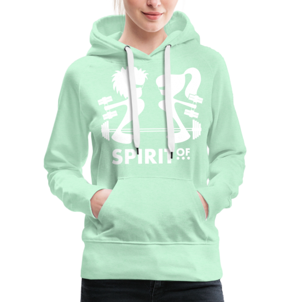 Sudadera Verde Menta Claro con capucha (Mujer) - Spiritof Gym White Shapes - light mint