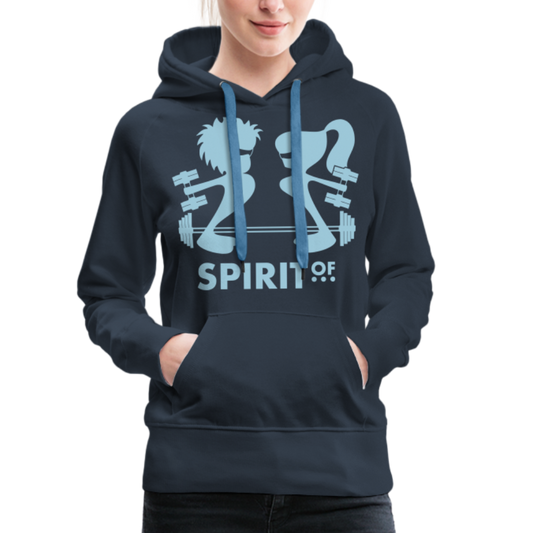 Sudadera Azul Marino con capucha (Mujer) - Spiritof Gym SkyBlue Shapes - navy