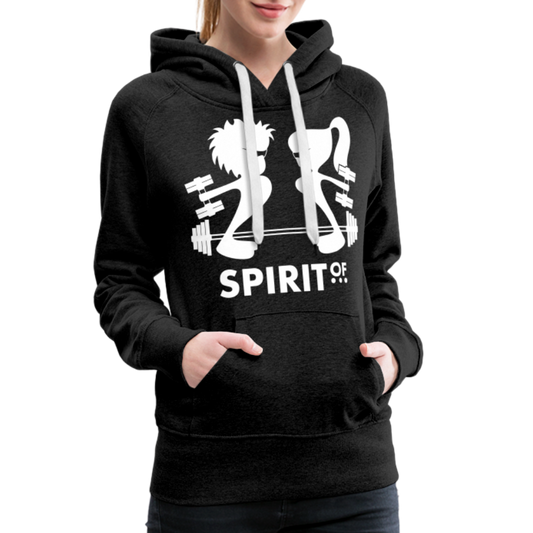 Sudadera Antracita con capucha (Mujer) - Spiritof Gym White Shapes - charcoal grey