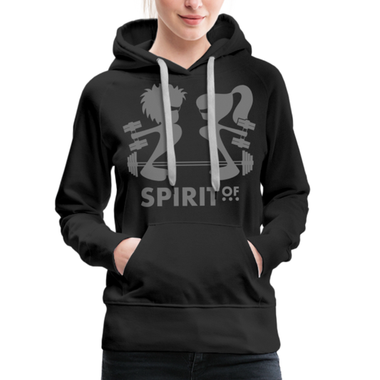 Sudadera Negra con capucha (Mujer) - Spiritof Gym Grey Shapes - black