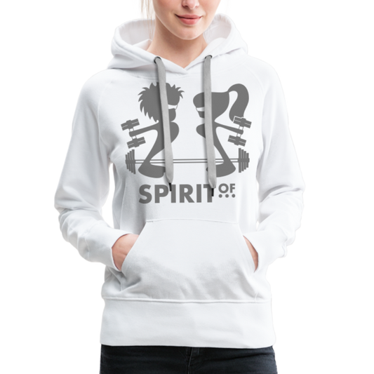 Sudadera Blanca con capucha (Mujer) - Spiritof Gym Grey Shapes - white