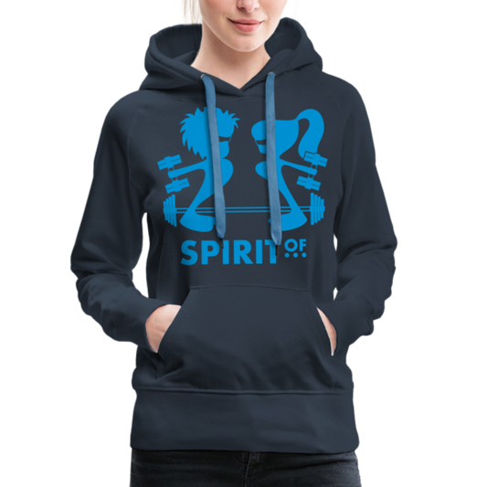 Sudadera Azul Marino con capucha (Mujer) - Spiritof Gym LightBlue Shapes - navy