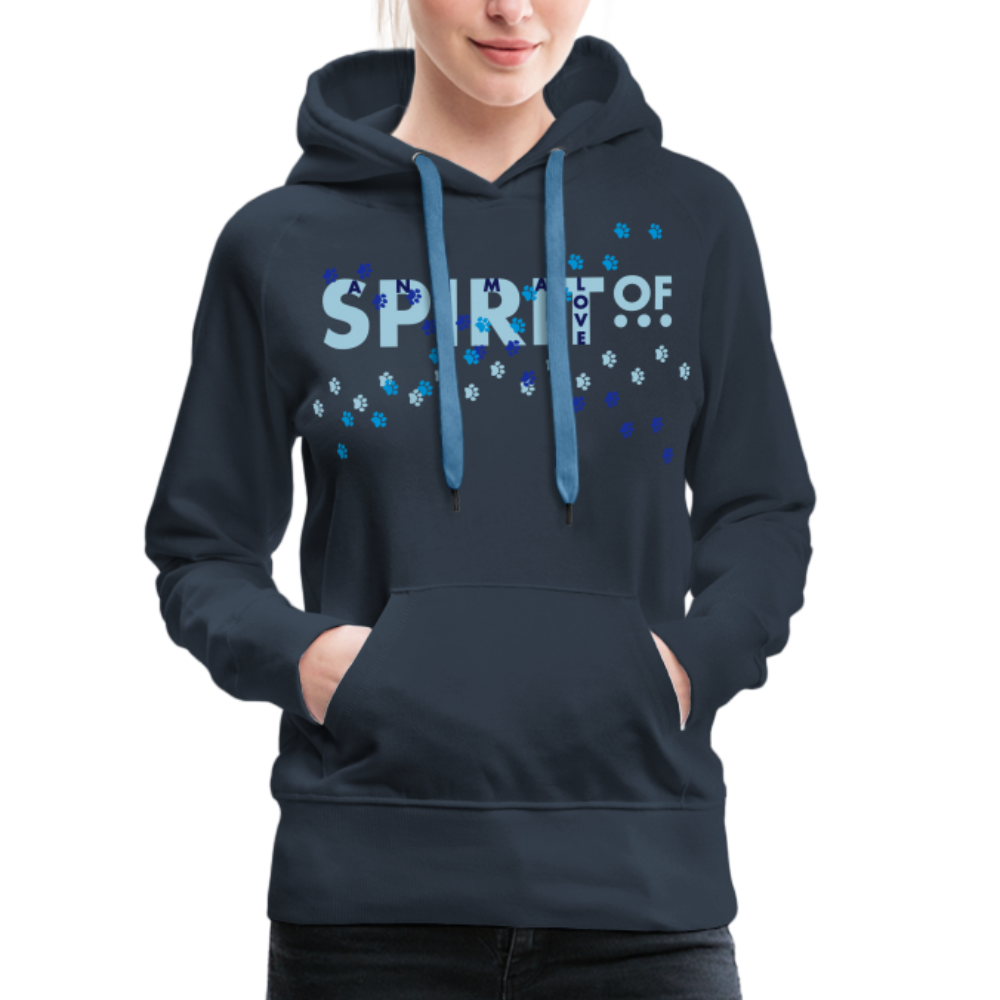Sudadera Azul Marino con capucha (Mujer) - Spiritof AnimaLove SkyBlue&Navy (FootPrints) - navy