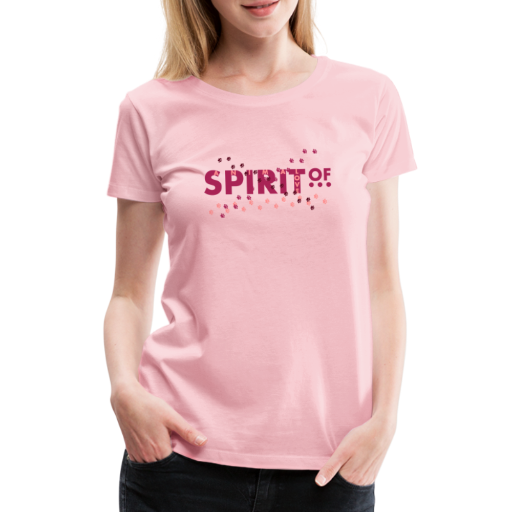 Camiseta Básica 150 Rosa Cristal (Mujer) - Spiritof AnimaLove Magenta&Pink (FootPrints) - rose shadow