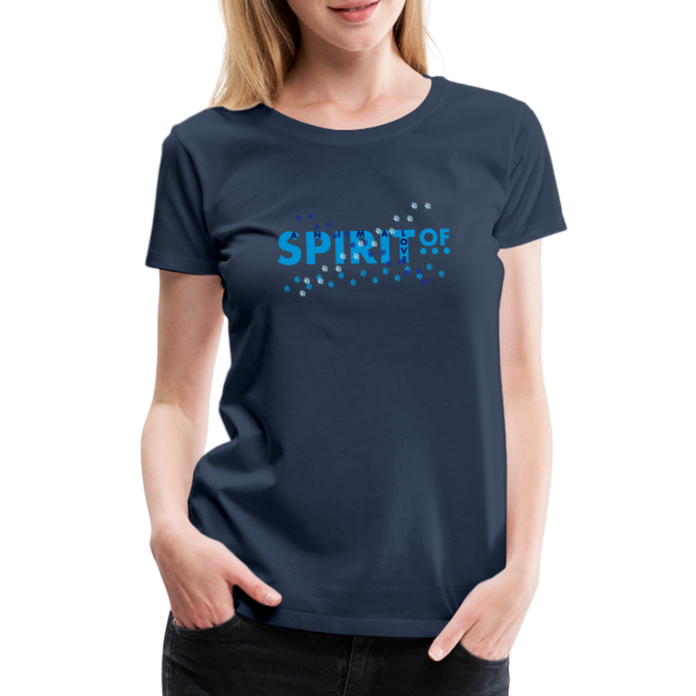 Camiseta Básica 150 Azul Marino (Mujer) - Spiritof AnimaLove LightBlue&Navy (FootPrints) - navy