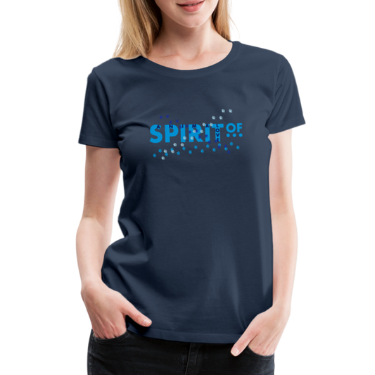 Camiseta Básica 150 Azul Marino (Mujer) - Spiritof AnimaLove LightBlue&Navy (FootPrints) - navy