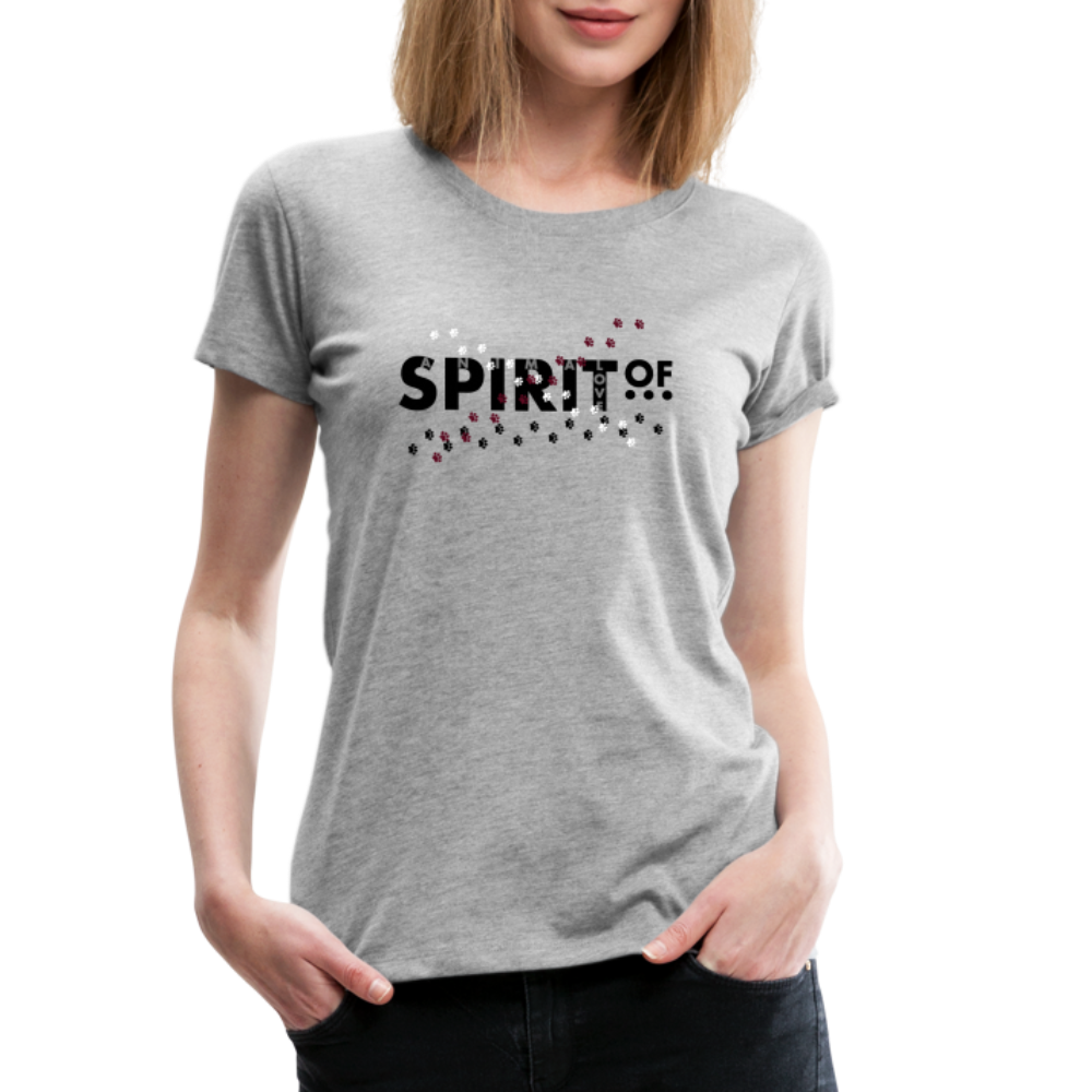 Camiseta Básica 150 Gris Jaspeado (Mujer) - Spiritof AnimaLove Black&Grey (FootPrints) - heather grey