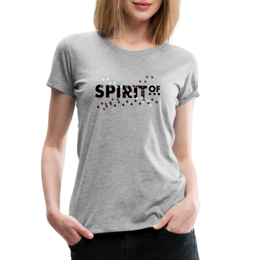 Camiseta Básica 150 Gris Jaspeado (Mujer) - Spiritof AnimaLove Black&Grey (FootPrints) - heather grey